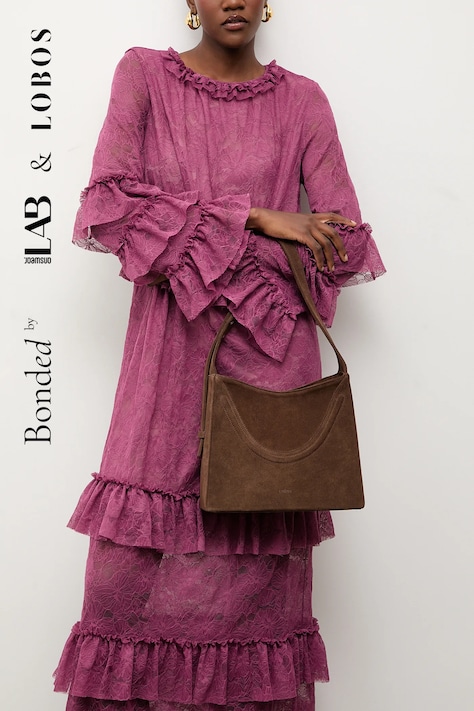 Bonded by Answear.LAB & LOBOS torebka zamszowa kolor brązowy