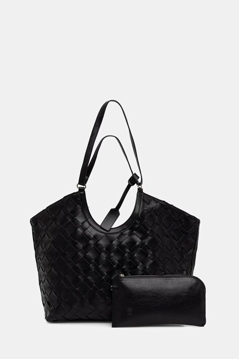 Answear.LAB Torebka shopper damska z imitacji skóry czarna