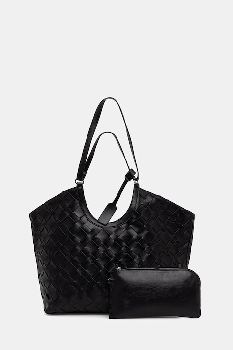 Answear.LAB Torebka shopper damska z imitacji skóry czarna