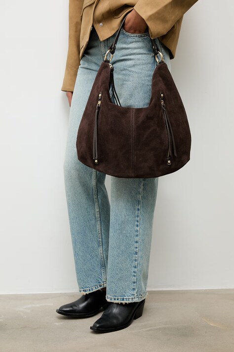 Answear.LAB geanta de mana din piele intoarsa culoarea maro