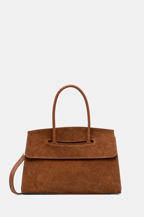 Answear.LAB torebka zamszowa kolor brązowy