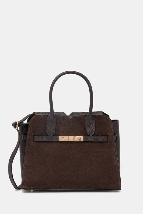 Answear.LAB torebka zamszowa kolor brązowy