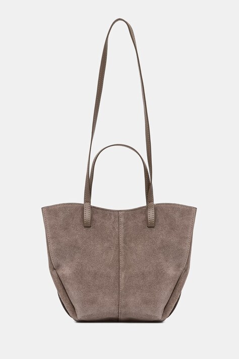 Answear.LAB torebka zamszowa kolor brązowy