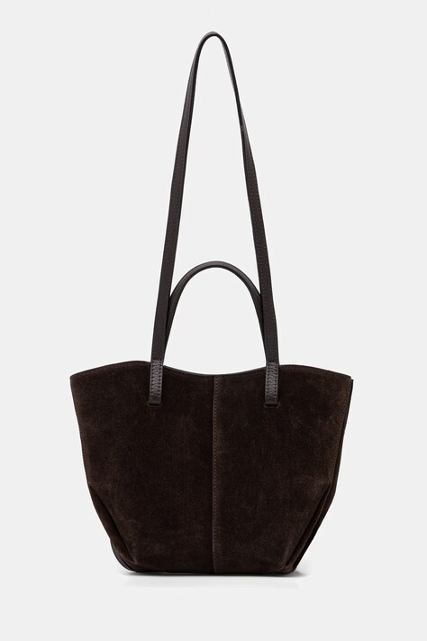 Answear.LAB torebka zamszowa kolor brązowy