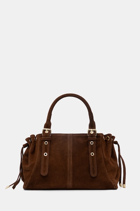 Answear.LAB torebka zamszowa kolor brązowy