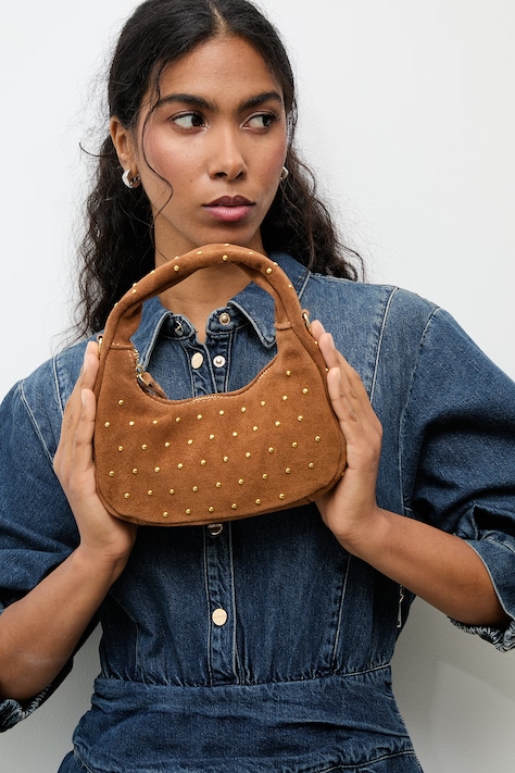 Answear.LAB geanta de mana din piele intoarsa culoarea maro