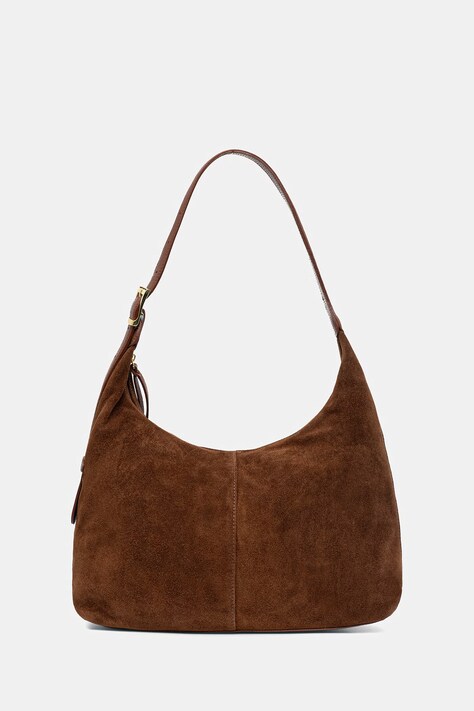 Answear.LAB torebka zamszowa kolor brązowy