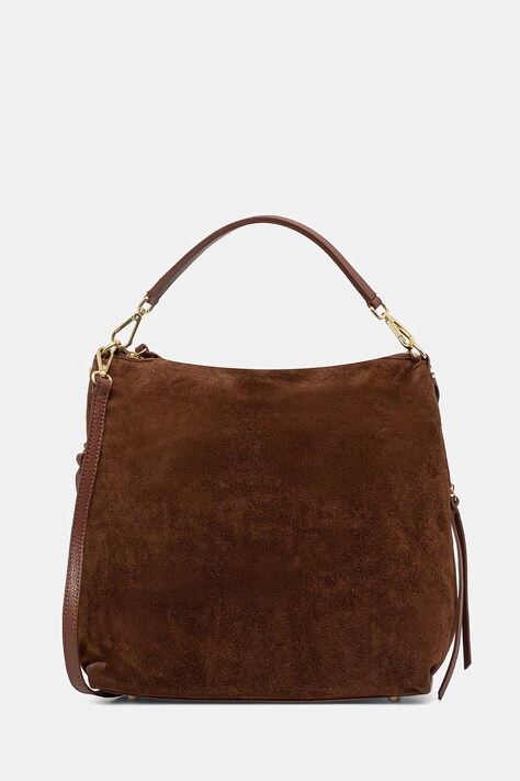 Answear.LAB torebka zamszowa kolor brązowy
