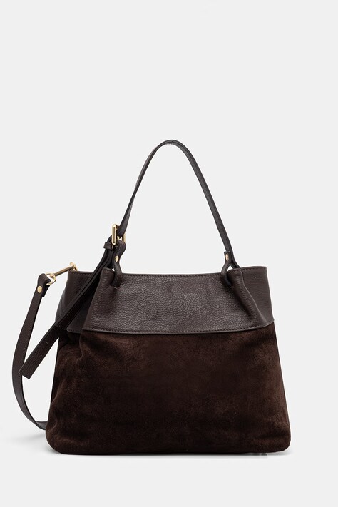 Answear.LAB torebka zamszowa kolor brązowy