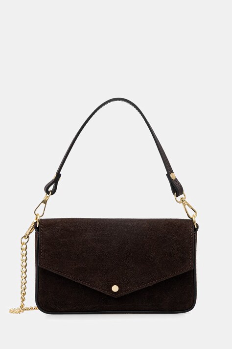 Answear.LAB kopertówka zamszowa kolor brązowy