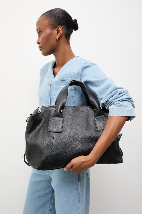 Answear.LAB geanta de piele culoarea negru