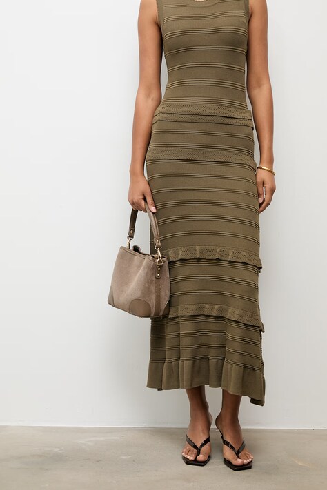 Answear.LAB torebka worek damska zamszowa brązowa