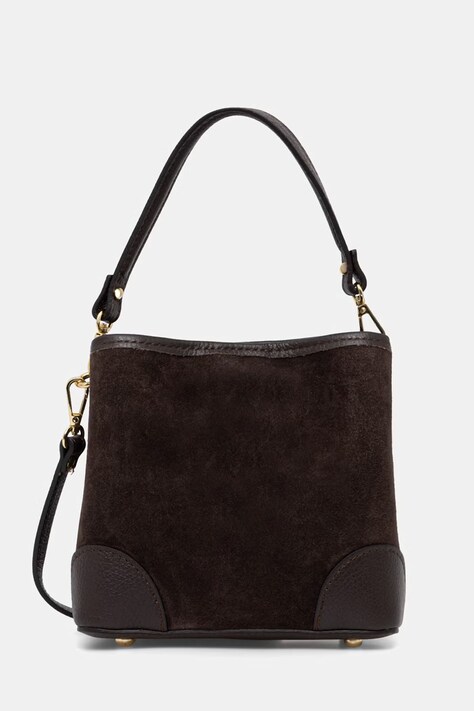 Answear.LAB torebka worek damska zamszowa brązowa