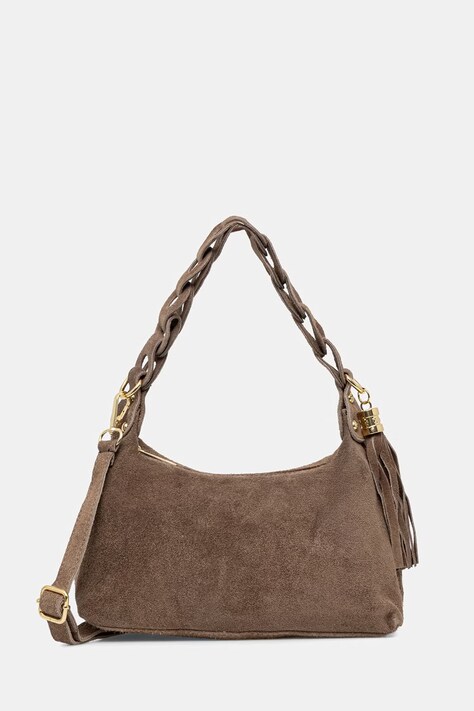 Answear.LAB torebka crossbody damska zamszowa brązowa