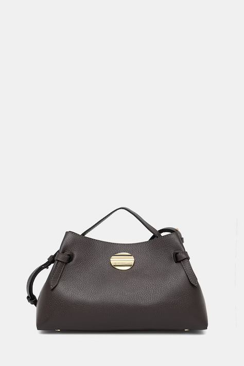 Answear.LAB чанта crossbody дамска от кожа кафява