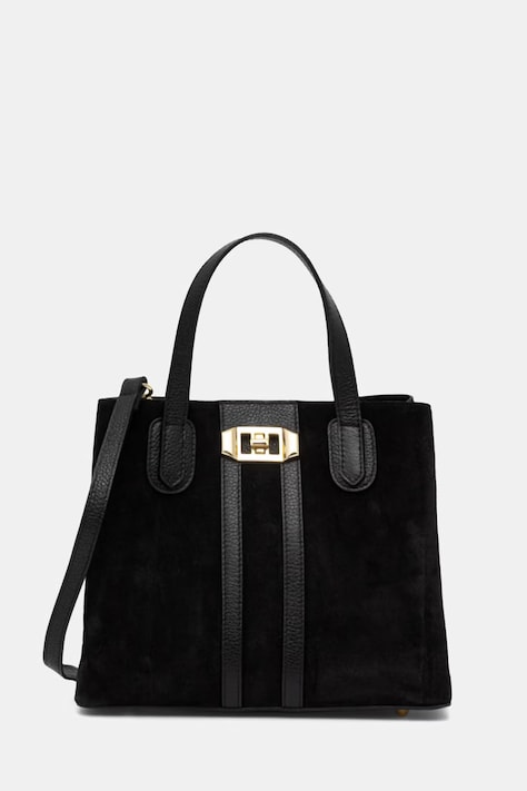 Answear.LAB servietă de damă din piele întoarsă neagră