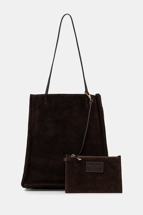 Answear.LAB torebka damska zamszowa brązowa