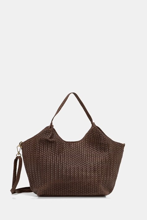 Answear.LAB torebka shopper damska zamszowa brązowa