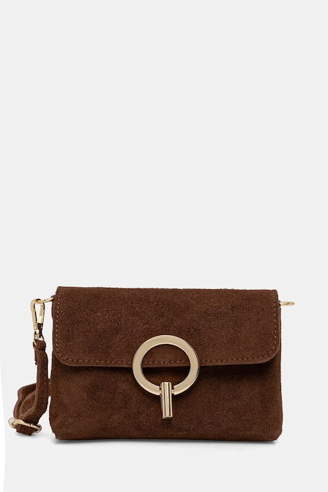 Answear.LAB torebka crossbody damska zamszowa brązowa