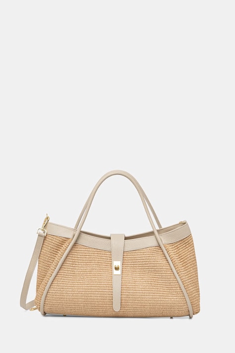 Answear.LAB torebka shopper damska pleciona beżowa