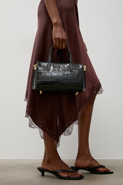 Answear.LAB crossbody torba ženska kožna crna