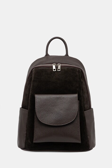 Answear.LAB plecak zamszowy damski kolor brązowy mały gładki
