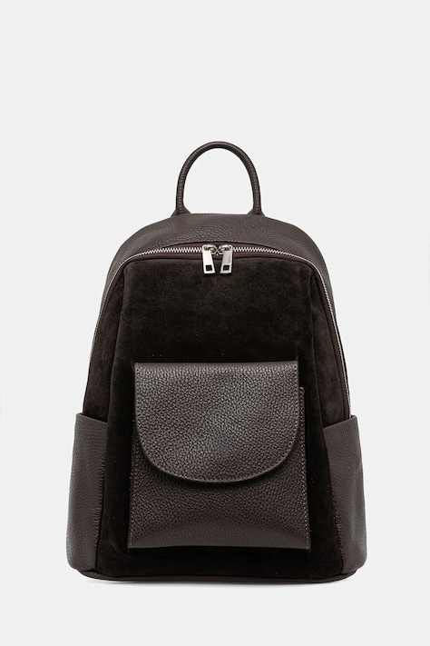 Answear.LAB plecak zamszowy damski kolor brązowy mały gładki