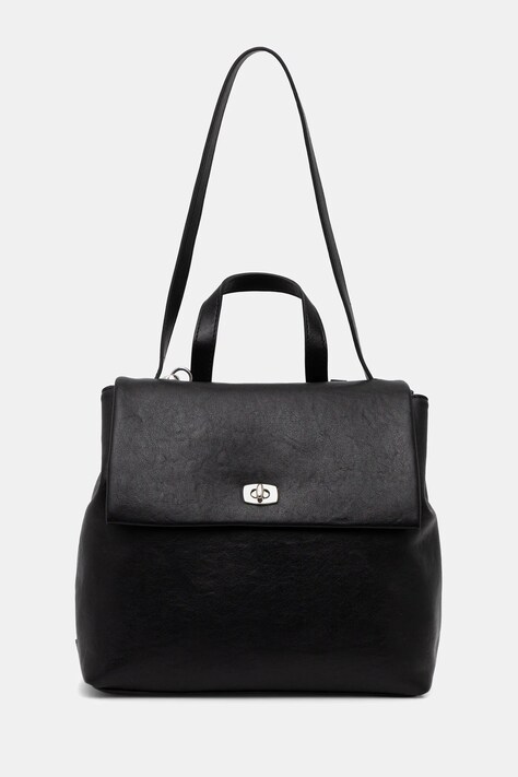 Answear.LAB plecak skórzany damski kolor czarny mały gładki