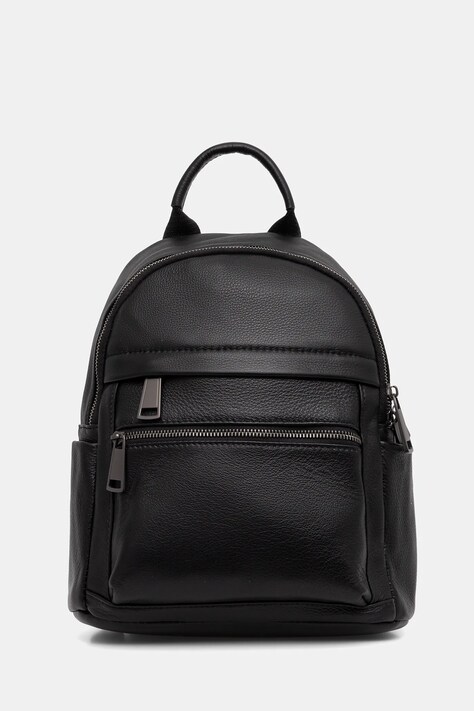 Answear.LAB plecak skórzany damski kolor czarny mały gładki