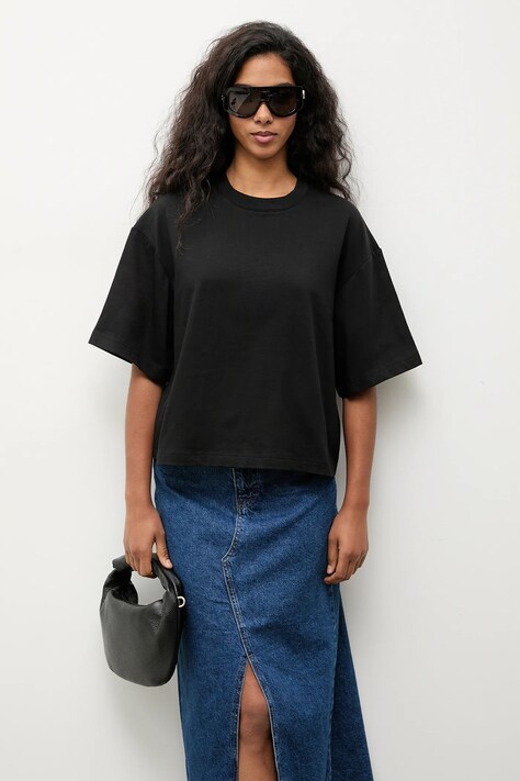 Answear.LAB t-shirt bawełniany damski kolor czarny