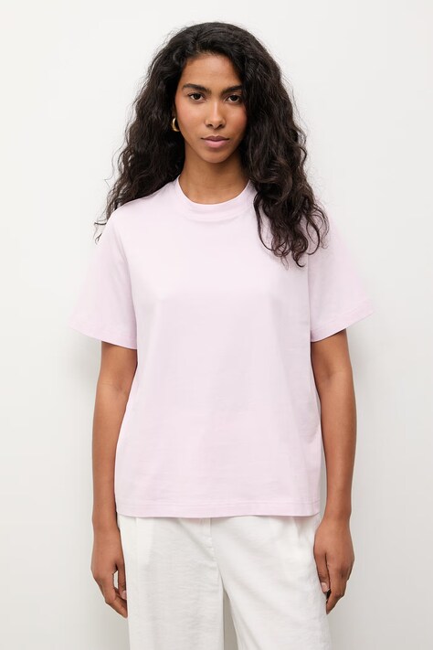 Answear.LAB t-shirt basic damski bawełniany różowy