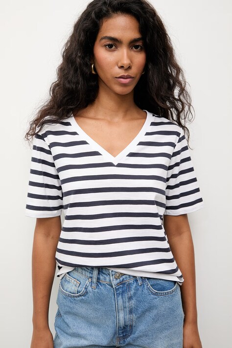 Answear.LAB t-shirt damski bawełniany granatowy