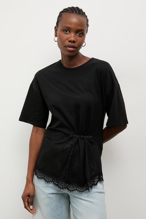 Answear.LAB T-shirt damski bawełniany z elastanem czarny