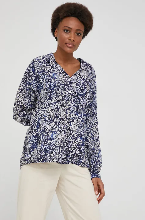 Рубашка Answear Lab женская цвет синий relaxed классический воротник