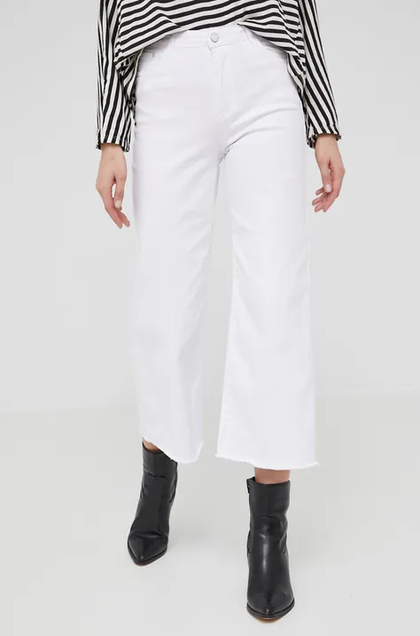 Τζιν παντελονι Answear Lab γυναικεία, χρώμα: άσπρο,