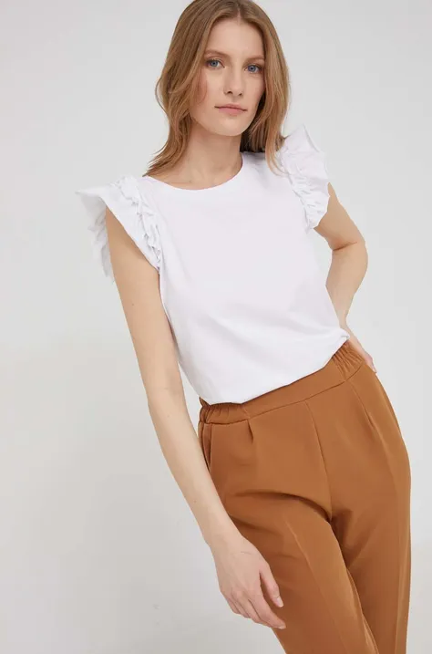 Μπλουζάκι Answear Lab γυναικεία, χρώμα: άσπρο