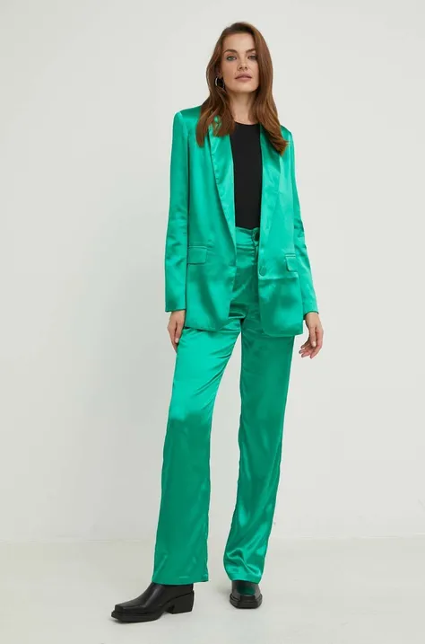 Комплект - пиджак и брюки Answear Lab женский цвет зелёный