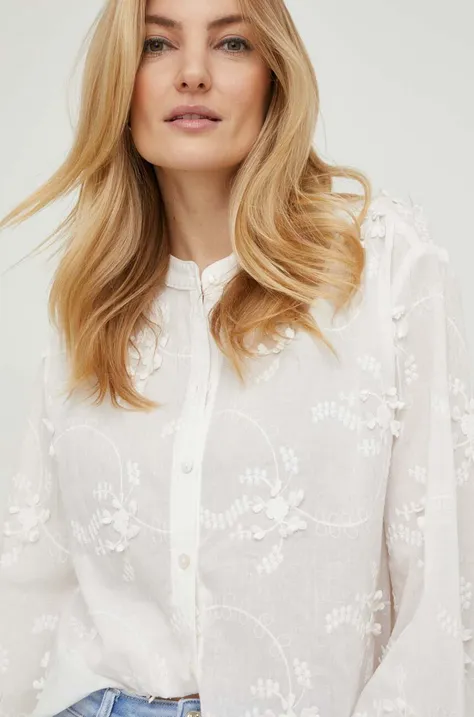 Памучна риза Answear Lab дамска в бяло със стандартна кройка