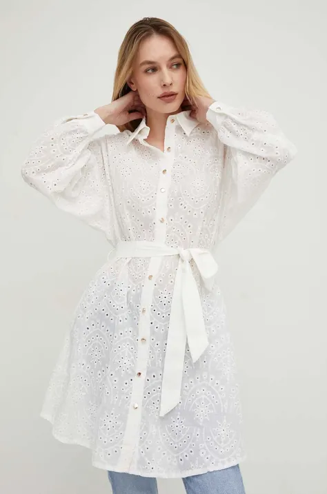 Рубашка Answear Lab женская цвет белый relaxed классический воротник