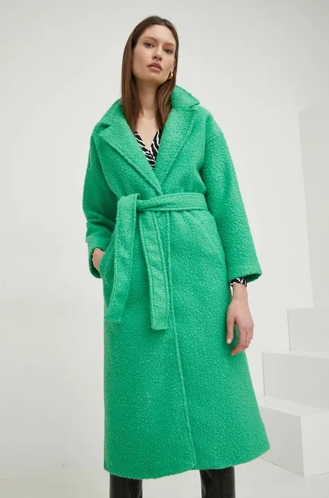 Пальто з вовною Answear Lab колір зелений перехідне oversize