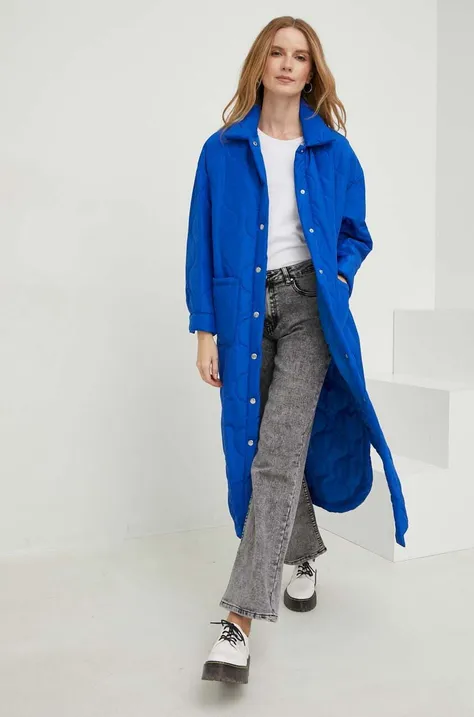 Answear Lab kurtka damska kolor niebieski przejściowa oversize