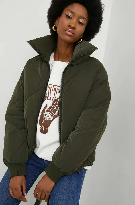 Куртка Answear Lab женская цвет зелёный зимняя oversize