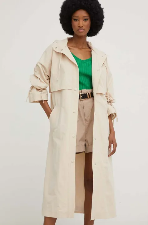 Пальто Answear Lab жіноче колір бежевий перехідне oversize