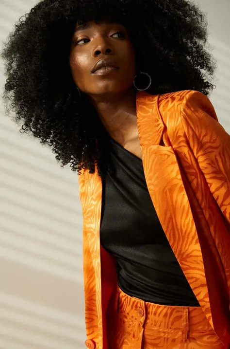Пиджак Answear Lab цвет оранжевый двубортный узор