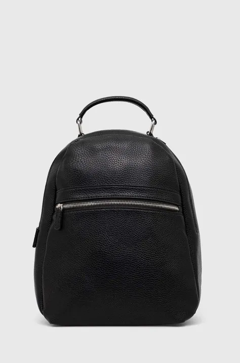 Кожаный рюкзак Answear Lab женский цвет чёрный маленький однотонный