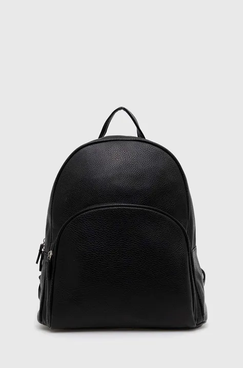 Кожаный рюкзак Answear Lab женский цвет чёрный большой однотонный