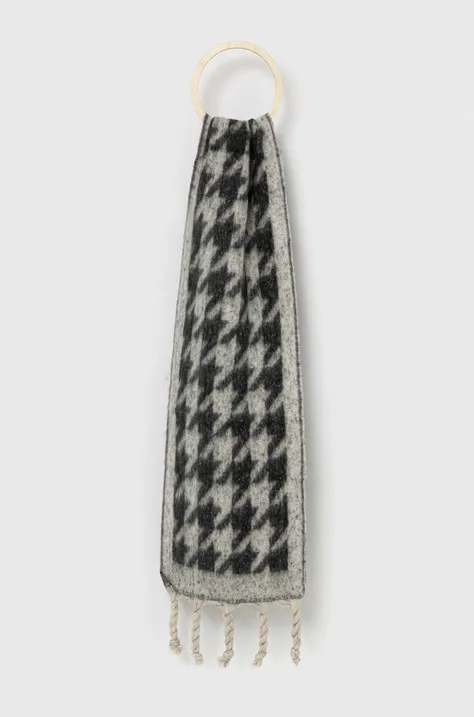 Шарф з шерстю Answear Lab колір сірий візерунок
