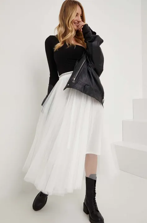 Φούστα Answear Lab X limited collection BE SHERO χρώμα: άσπρο