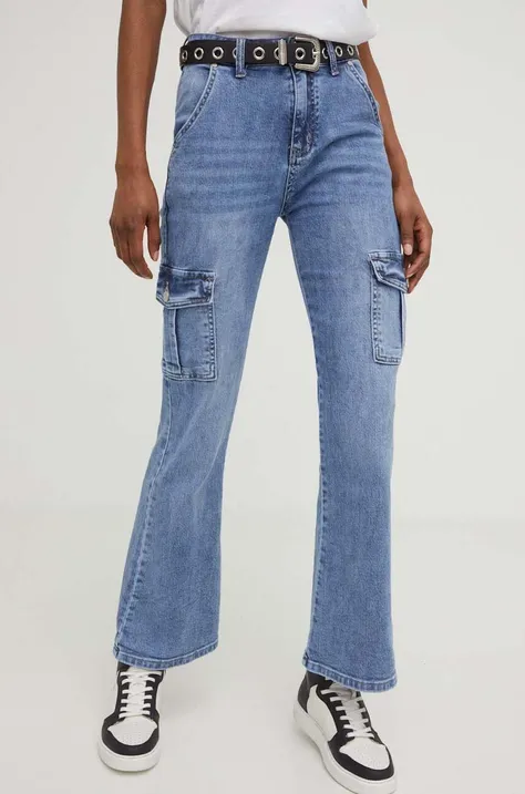 Answear Lab jeansy cargo damskie high waist