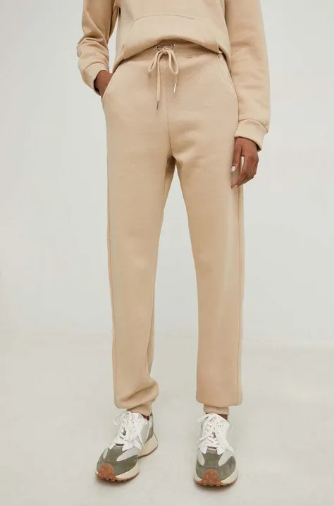 Answear Lab spodnie dresowe kolor beżowy gładkie